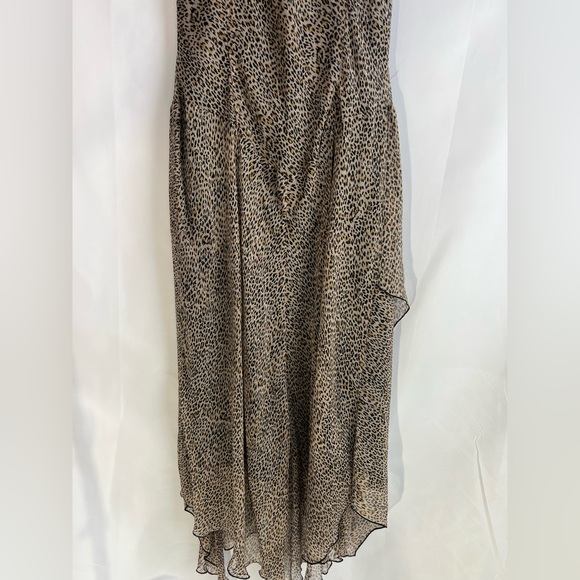 Women’s Vintage ROBBIE BEE Leopard Print 100% Silk Maxi Dress - Picture 7 of 7